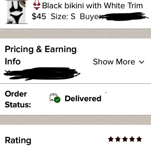 👙Black bikini with White Trim - Picture 6 of 6